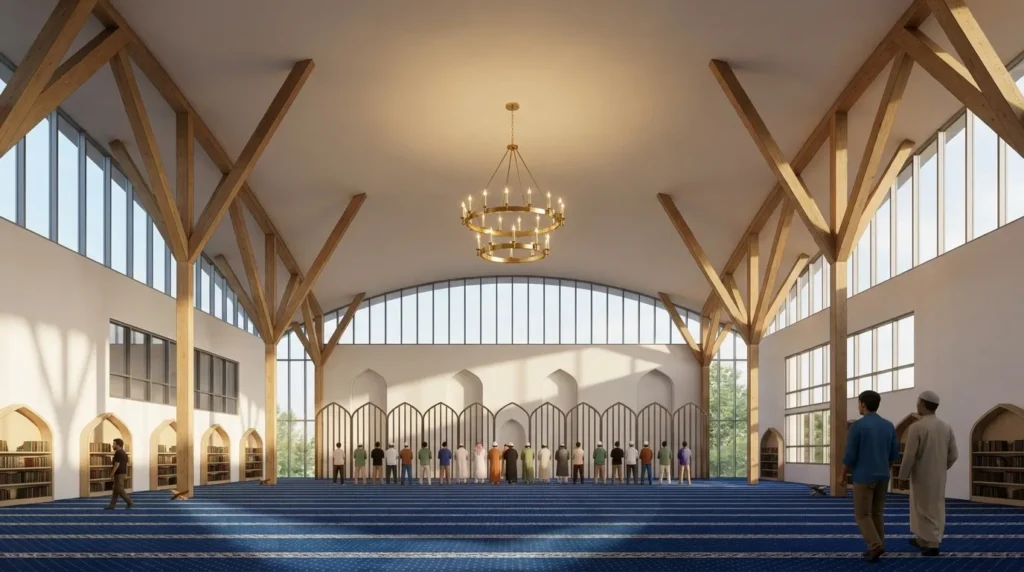 Prayer hall interior render
